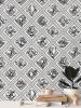 Trellis - Magnolia Flowers - Greyscale - Wallpaper Print | Wall Treatments by Sean Martorana. Item made of paper