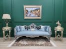 French Style Settee/ Powdered Aged Gold Leaf Finish/ Hand Ca | Couch in Couches & Sofas by Art De Vie Furniture