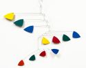 Rainbow Mobile Modern Nursery - Triangle Style Kinetic Art | Wall Sculpture in Wall Hangings by Skysetter Designs. Item made of metal works with modern style