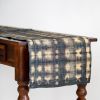 Raffia Shibori Table Runner - Cocoon & Moth Pattern-Charcoal | Linens & Bedding by Tanana Madagascar. Item composed of cotton and fiber