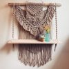 Ashley Macrame Wall Hanging Shelf | Wall Hangings by Rosie the Wanderer. Item made of wood & fiber