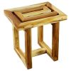 Haussmann® Teak Teak Maze Spa Stool 12 x 15.5 x 16 in H Teak | Chairs by Haussmann®