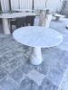 Carrara Marble Coffee Table: Round White Stone, Custom Order | Tables by AEGEAN MARBLE ARTISAN ATELIER