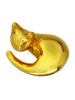 Gold Curled up cat | Sculptures by YENNY COCQ