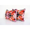 Pink Silk Ikat Velvet Pillow, Set of Two Colorful Velvet | Sham in Linens & Bedding by Vintage Pillows Store. Item composed of fabric and fiber