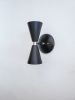 2-Arm Linear Modern Wall Sconce Matte Black and Brushed | Sconces by Retro Steam Works. Item made of metal works with industrial style
