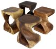Haussmann® Twist End Table 15 x 15 x 20 in H Mocha Oil | Tables by Haussmann®
