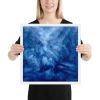 Framed Print - Thunder - Fluid Abstract Blue Storm Drama | Work by Eman's Gallery