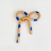 Clay Object 37 - Blue Polka Dots Speckled Bow | Sculptures by OBJECT-MATTER / O-M ceramics