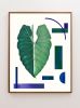 Botanical Collage Print with leaf and Abstract Geometric | Prints by Capricorn Press. Item composed of paper in boho or minimalism style