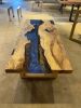 Blue Epoxy Coffee Table, Custom River Coffee Table | Tables by Tinella Collection. Item made of wood with synthetic works with boho & contemporary style