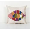 Suzani Silk Animal Pillow Cover, Handmade Embroideredx Fish | Cushion in Pillows by Vintage Pillows Store