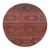 Vintage Turkish Handmade Patchwork Round Rug 3'6'' X 3'6'' | Small Rug in Rugs by Vintage Pillows Store. Item made of cotton