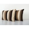 Vintage Matching Striped Organic Hemp Kilim Pillow, Handwove | Cushion in Pillows by Vintage Pillows Store
