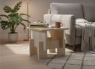 Chunky Travertine Side Table, Brutalist Modern Accent Table | Coffee Table in Tables by AYMARBLEDESIGN LLC