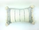 woven pillow // lumbar pillow // pom pom pillow // woven | Pillows by velvet + linen