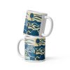 Coffee Mug - Blue Airwaves - Minimalist Abstract Ocean | Work by Eman's Gallery