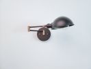 Swing Arm Adjustable Wall Light - Matte Black & Brass | Sconces by Retro Steam Works. Item made of metal works with industrial style