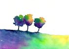 Hue Tree Trio | Prints by Brazen Edwards Artist. Item made of canvas & paper