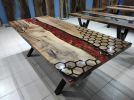 Special Design Epoxy Table | Honeycomb Resin Dining Table | Tables by LuxuryEpoxyFurniture. Item composed of wood & synthetic