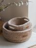 Round baskets with jute accent | Storage Basket in Storage by Anzy Home. Item composed of cotton