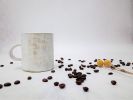 White-Beige Coffee Mug, Handmade Ceramic Coffee Mug, Rustic | Drinkware by YomYomceramic. Item composed of stone