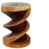 Haussmann® Wood Spiral Zig Zag End Table 15 D x 20 inch High | Tables by Haussmann®