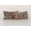 Set of Two Anatolian Carpet Rug Pillow, Pair Lumbar Pillow C | Cushion in Pillows by Vintage Pillows Store