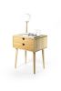 Mid Century Modern Solid Oak Nightstand with Double Drawers | Storage by Manuel Barrera Habitables. Item made of oak wood