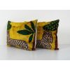 Animal Ikat Velvet Pillow, Set Pink Silk Lumbar Cushion Cove | Pillows by Vintage Pillows Store