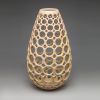 Elongated Teardrop Lace Vessel | Ornament in Decorative Objects by Lynne Meade. Item made of stoneware