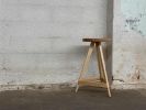 Solid Wood Three Legged Bar Stool: Modern Stool, USA made | Chairs by Marco Bogazzi