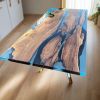 Custom Live Edge Epoxy Table | Dining Table in Tables by Ironscustomwood. Item made of walnut with steel