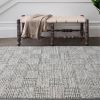 Handmade Geometric PET Area Rug, Modern Neutral Indoor Outdoor Carpet | Rugs by Swiflo