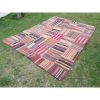 Multi Color Woven Wool Turkish Patchwork Kilim Rug for Dinin | Area Rug in Rugs by Vintage Pillows Store. Item composed of cotton & fiber