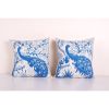 Vintage Folk Art Pictorial Peacock Suzani Pillow Case From U | Cushion in Pillows by Vintage Pillows Store