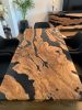 Custom Olive Epoxy Dining Table, Made to Order Wood Table | Tables by Tinella Collection. Item composed of wood and metal in minimalism or mediterranean style