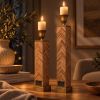 Defne Oak Candle Holders Set, Handmade Wooden Candlesticks, Scandinavian Home Decor Gifts, Housewarming Gift | Decorative Objects by Vesta Corte