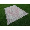 Vintage Turkish Floral Oushak Accent Rug in Warm Soft Muted | Area Rug in Rugs by Vintage Pillows Store. Item composed of cotton and fiber