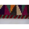 Checkered Vintage Turkish Tulu Rug With Mid-Century Modern | Area Rug in Rugs by Vintage Pillows Store. Item made of wool with fiber