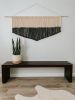 Large Modern Black Triangle Macrame Wall Hanging | Wall Hangings by Love & Fiber. Item composed of cotton and fiber