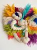 Vibrant and festive woven wall art tapestry | Wall Hangings by Awesome Knots. Item composed of cotton & fiber