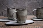 SET of (2 mugs) Earthling - "Simplicity" - organic natural | Drinkware by Laima Ceramics. Item made of stoneware works with minimalism style