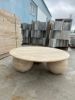 Travertine round marble table | Coffee Table in Tables by AYMARBLEDESIGN LLC