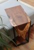 Live-edge Walnut Waterfall C-table | Side Table in Tables by Hazel Oak Farms. Item made of walnut with steel