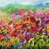 Flower Galore | Oil And Acrylic Painting in Paintings by Checa Art. Item composed of canvas