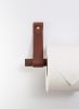 Toilet Paper Holder Kit [V'ed End] | Hook in Hardware by Keyaiira | leather + fiber | Artist Studio in Santa Rosa. Item made of leather