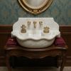 Classic style Carrara Marble Sink with Backsplash | Water Fixtures by AYMARBLEDESIGN LLC