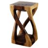 Haussmann® Wood Vine Twist Stool Accent Table 12 in x 22 in | Chairs by Haussmann®