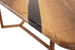 Custom Order Epoxy Table, Epoxy Resin Live Edge Dining Table | Tables by Tinella Collection. Item composed of oak wood & synthetic compatible with contemporary and country & farmhouse style